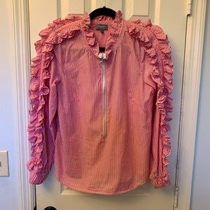 Stripe & Ruffle Pull-Over